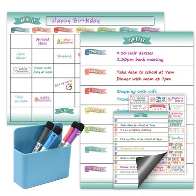 0.4mm Magnetic Refrigerator Frame Monthly Weekly Planner Calendar Whiteboard Monthly Planner